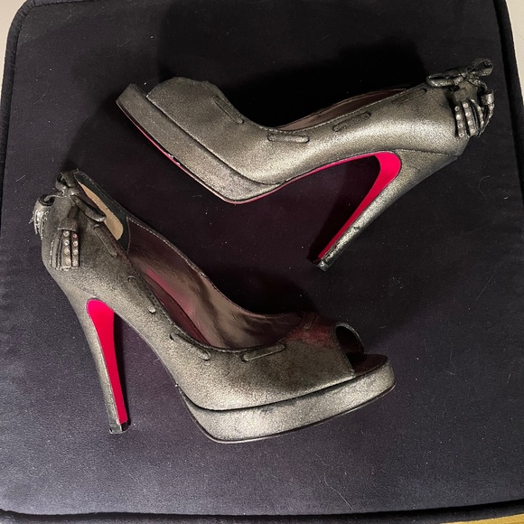 Betsey Johnson Shoes - Betsey Johnson Silver and Pink Heels